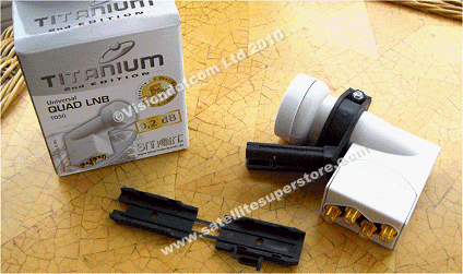 4 output 0.1dB Titanium mini dish LNB