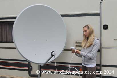 Antena parabólica Sky quad LNB & trípode stand kit caravana camping  portátil freesat